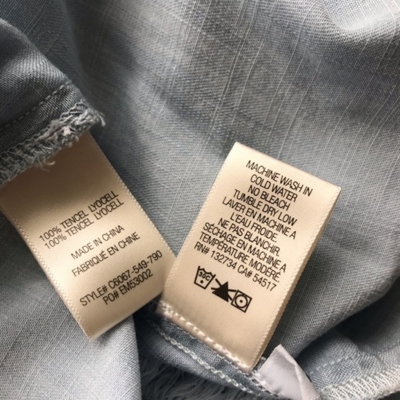 Anthropologie Cloth & Stone Chambray DRESS A5 - Picture 6 of 8